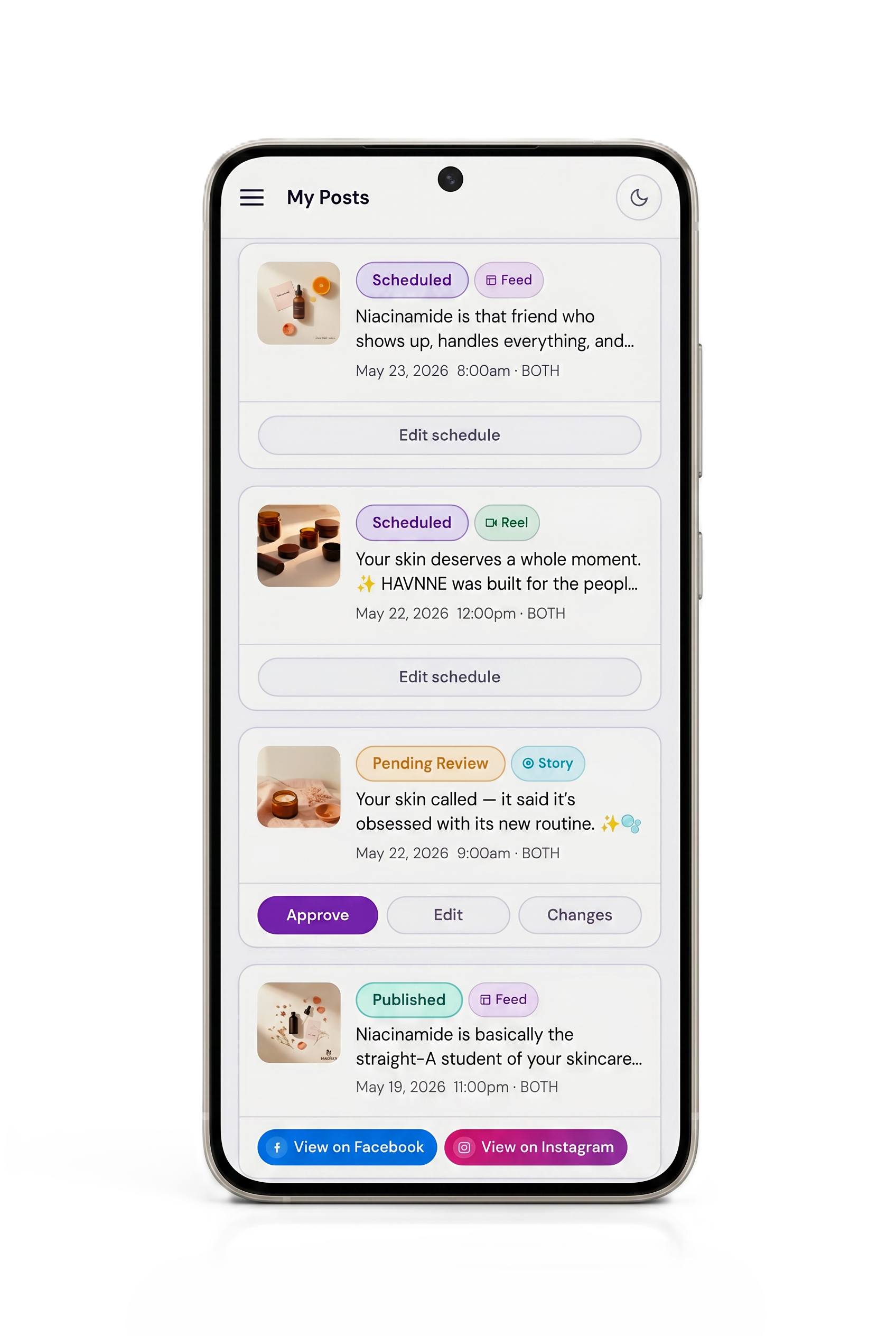 PostaiLit posts page showing AI generated content
